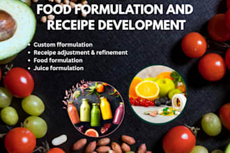 develop food formulation, recipe and product development