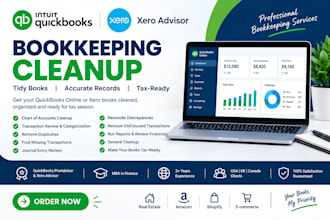 clean up and reconcile your ecommerce books in quickbooks or xero