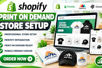 build shopify printify print on demand store with printful