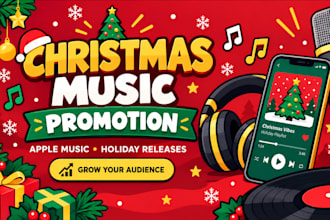 promote organic christmas music on apple music, spotify and youtube soundcloud