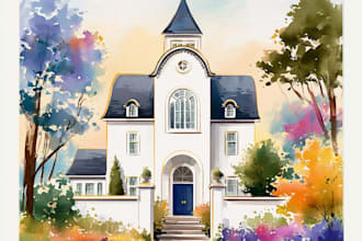 paint watercolor home illustration and watercolor art