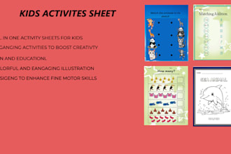 desing custom kids worksheets and activity books