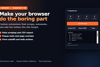 build a custom chrome extension for automation or web scraping