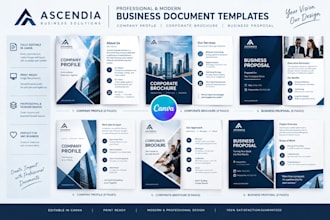 design a minimalistic companys profile and corporate brochure business proposal