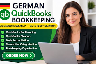 german quickbooks bookkeeping, germany quickbooks clean up, bank reconciliation