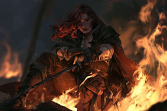 fantasy character and dnd character illustration