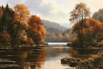 landscape oil painting art illustration oil painting
