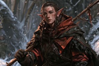 fantasy character and dnd character illustration