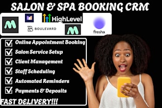 set up gohighlevel design vagaro boulevard mangomint fresha salon booking CRM