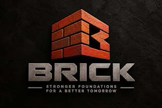 design a professional  masonry, construction, or building brick logo