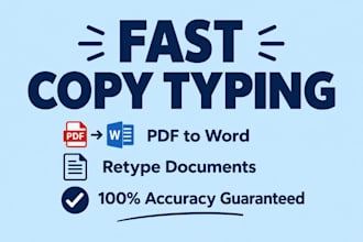 be your fast copy typist for pdf to word