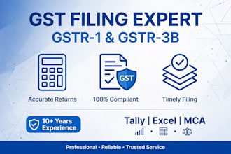 do gst filing gstr1 and gstr3b with 10 years experience