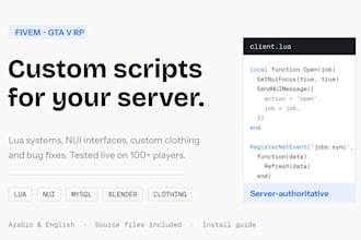 develop custom fivem scripts, nui and clothing for you
