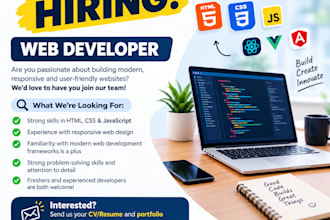design a professional hiring poster for your web developer job