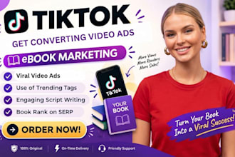 create viral tiktok book video, tiktok book promotion, video ad for authors