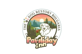 design top quality classic dog holidays logo
