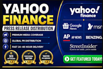 publish press release, guest post, article, authority backlinks on yahoo finance