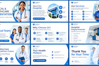 design medical presentation, scientific research, canva medical pitch decks ppt