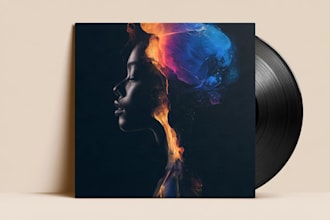 design album cover design, album cover art, music cover art