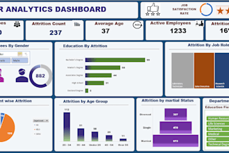 do data analysis and create an excel dashboard