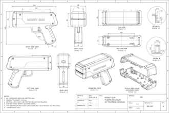 create 2d manufacturing drawings, technical cad drafts and patent drawing