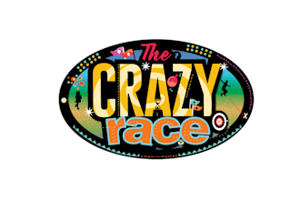 design crazy race reality TV inspired party logo