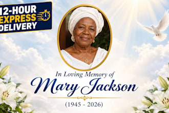 design a funeral flyer, memorial program, or obituary flyer