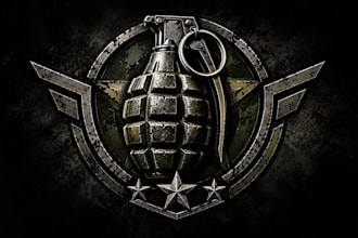 design a professional  military, tactical, or combat grenade logo