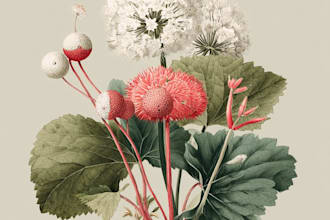 draw botanical illustration of flowers and plants for you