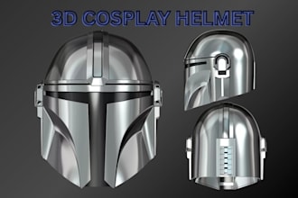 design 3d wearable cosplay mask model, 3d pepakura helmet and eva foam template