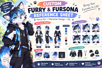 create custom furry and fursona reference sheet