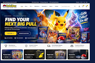 design pokemon website pokemon shopify store website tcg pokebox trading store