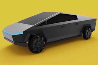 be your car modeler for tesla cyber truck,electric pickup truck,3d vehicle asset