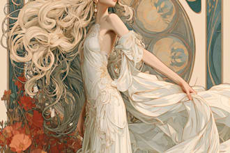 do illustrations in art nouveau style