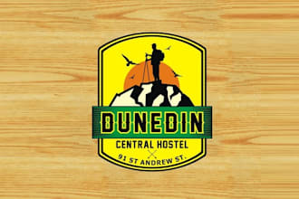 design top quality super funky hostel theme logo