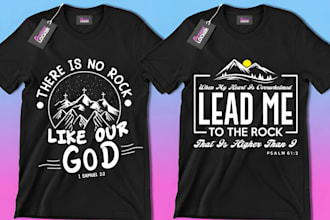 design unique christian t shirt, faith typography and bible verse apparel