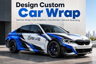 design custom car wrap, vehicle wrap, car graphics, car decals, vehicle branding