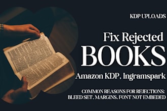 fix rejected book cover, upload errors, interior trim size, kdp book formatting