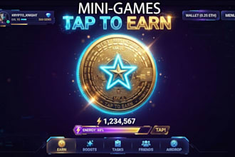 develop interactive 2d HTML5 telegram mini games or tap to earn games