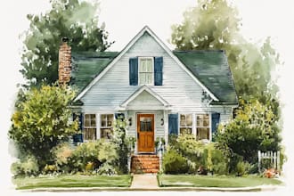 a watercolor house illustration