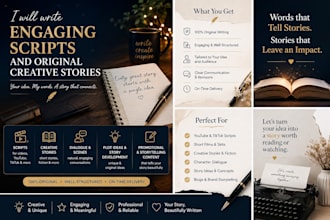 write engaging scripts and creative stories