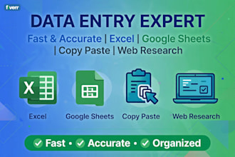 do accurate data entry, copy paste and web research