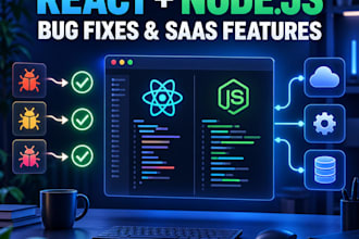 fix react nodejs bugs and build saas features