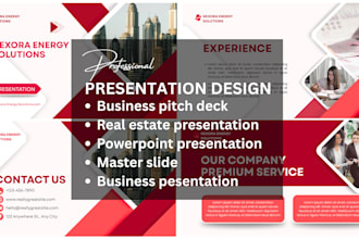design real estate powerpoint presentation, business pitch deck, master slide