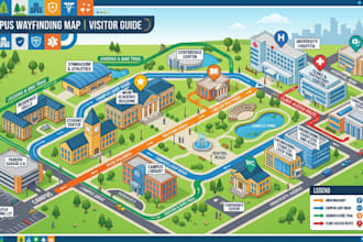 design wayfinding college school university industrial hospital campus facility