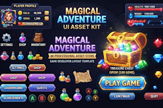 design stunning 2d game UI UX, assets, and character sprites