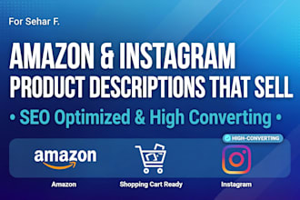 write amazon and instagram product descriptions