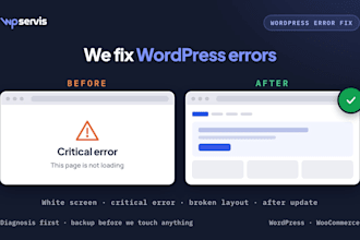 fix wordpress errors, critical error, white screen and broken layout