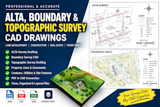 create alta boundary topographic survey cad drawings