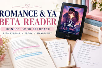 beta read your romance and ya books with honest feedbacks